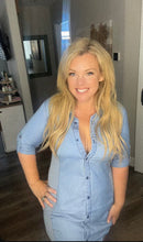 Chambray Mini Shirt Dress